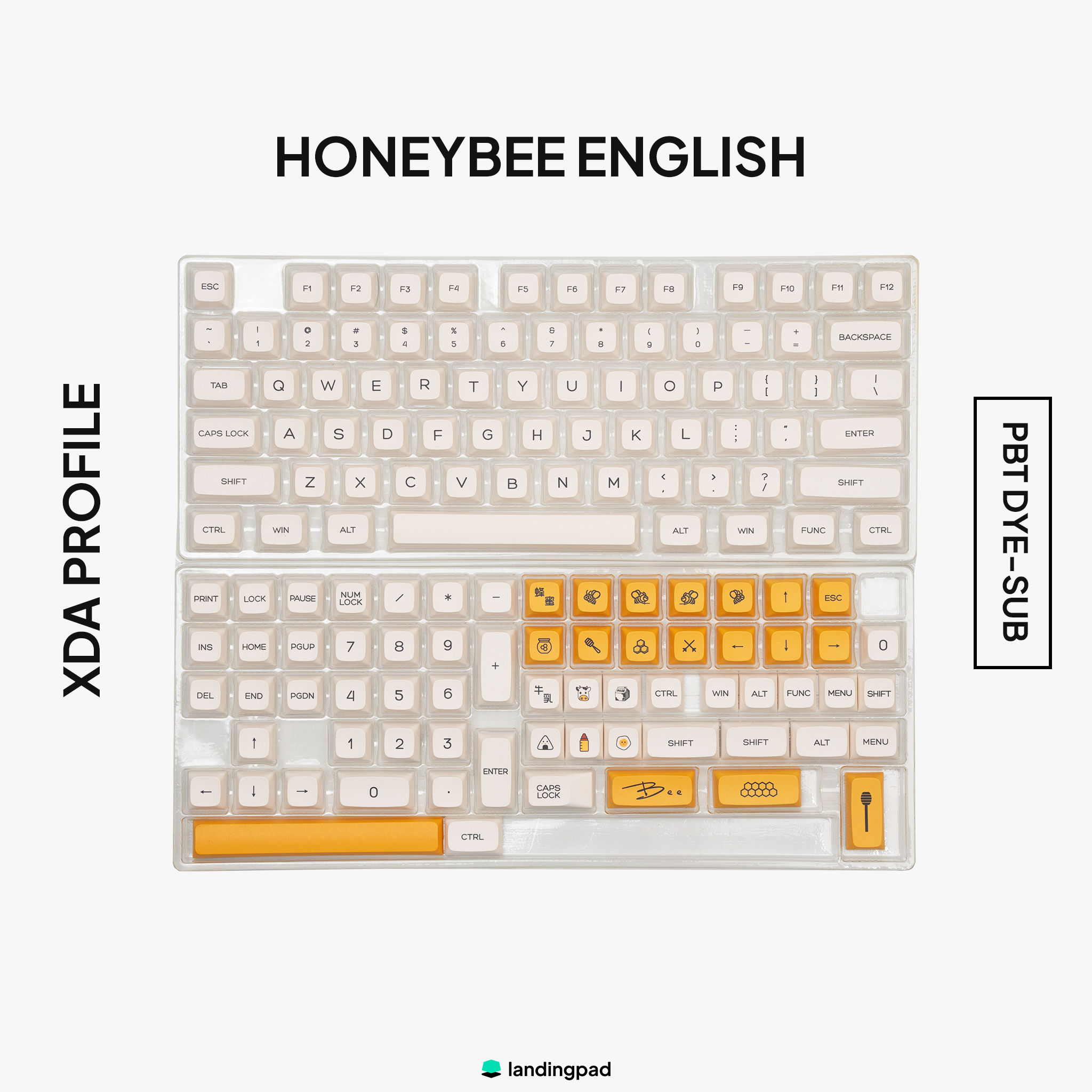 Honey Bee PBT XDA Keycap Set | Custom Keyboard Keycaps