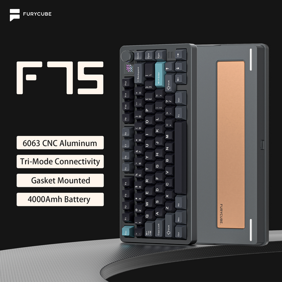 fully assembled F75 custom keyboard