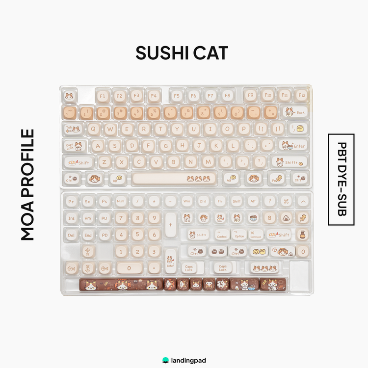Sushi Cat MOA PBT Keycap Set
