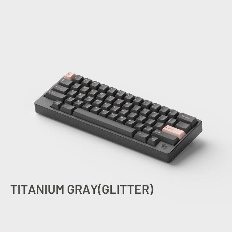 molly60 keyboard Titanium Grey Glitter