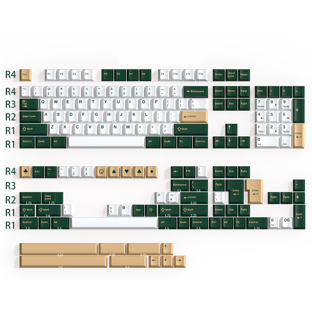 British Racing Green ABS Keycap Set | Custom Keyboard Keycaps
