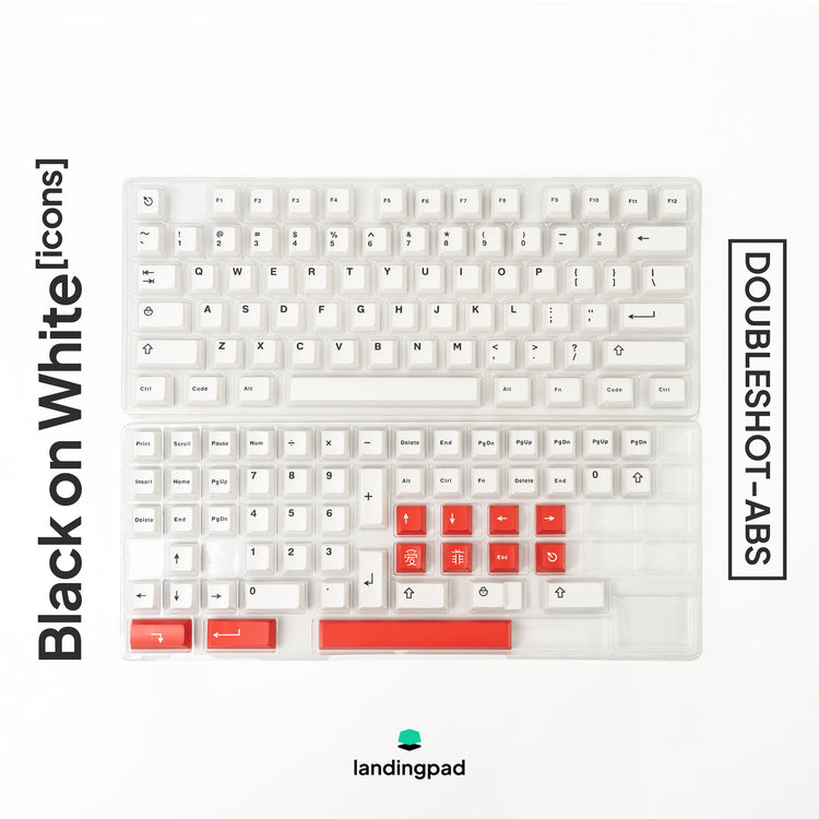 Icon BoW Black-on-White ABS Keycap Set