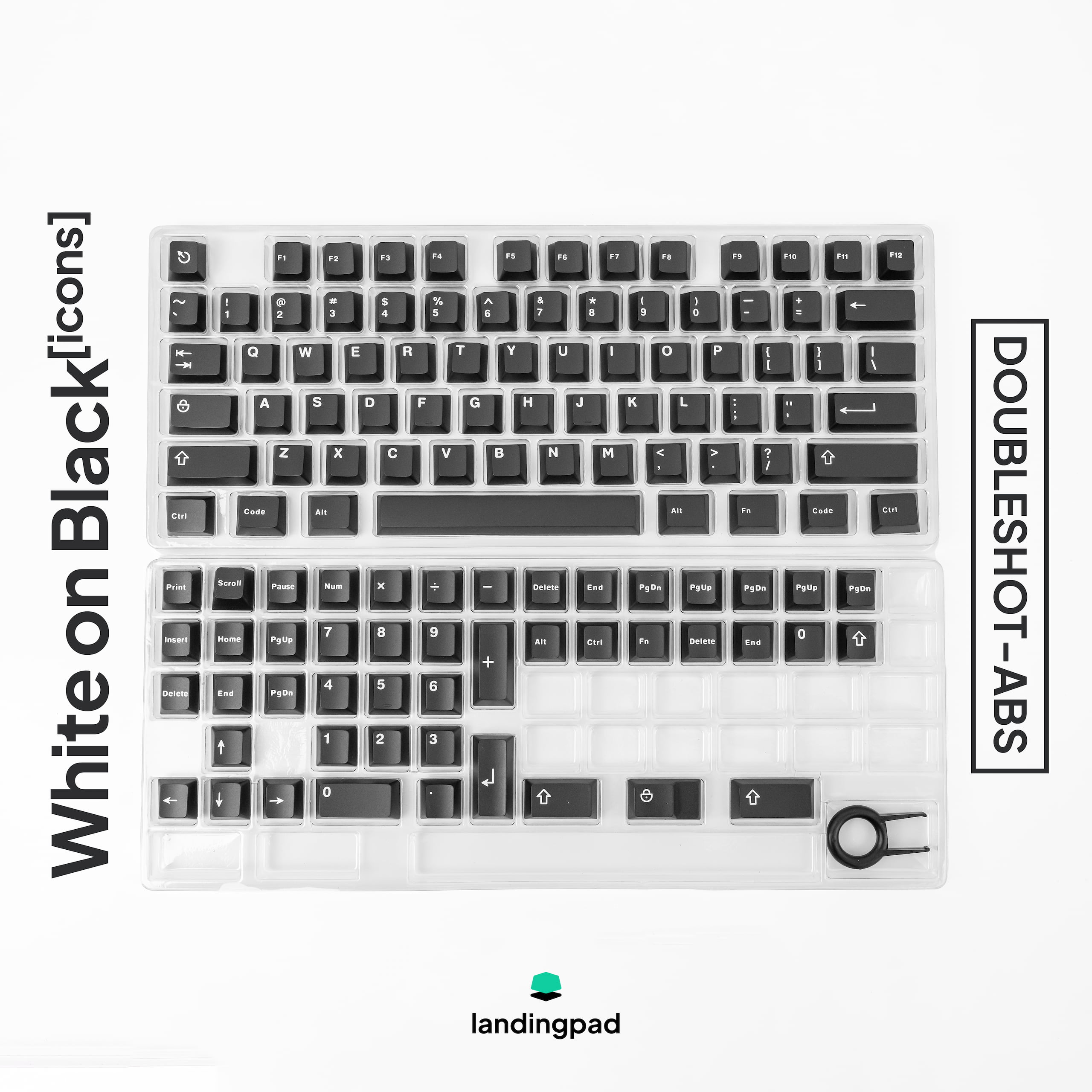 Icon WoB WhiteonBlack ABS Keycap Set Custom Keyboard Keycaps